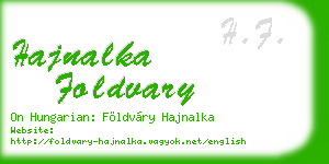 hajnalka foldvary business card